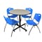 Kobe Kobe Round Table & Chair Set, Wood, Metal, Plastic Top, Maple TKB42RNDPL47BE - alternate 1